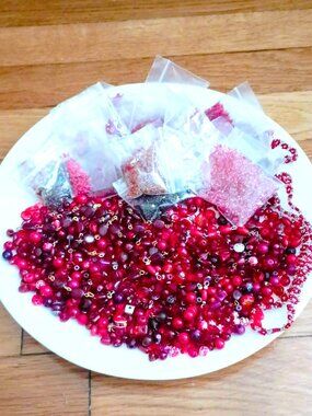 DIY Assorted Red Bulk Beads Glass & Acrylic Different Sizes & Shapes & Seed Bead